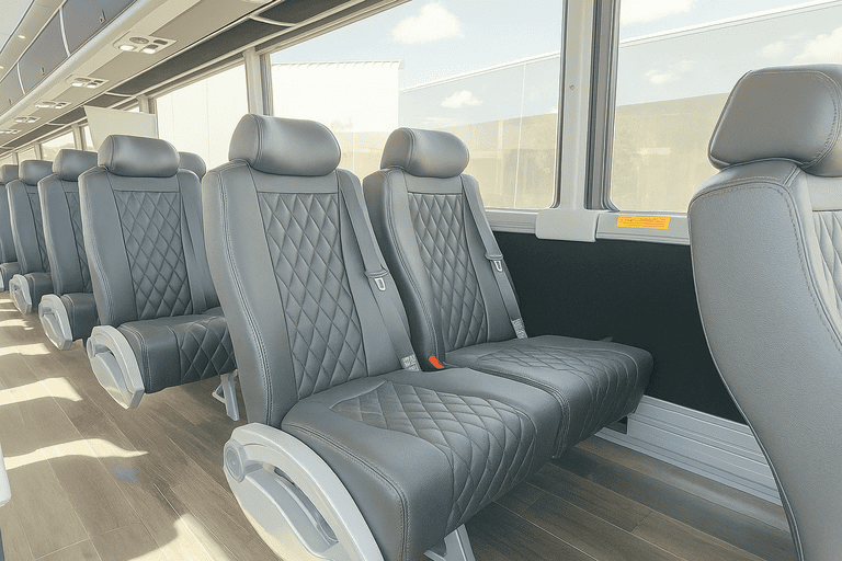 interior of Charter Bus Rental Malden charter bus